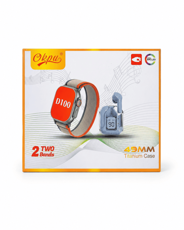Smartwatch Okpu D100 con Auriculares y 2 Correas