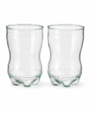 Set de 2 Vasos de Vidrio Estilo Botella