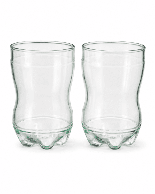 Set de 2 Vasos de Vidrio Estilo Botella