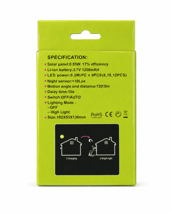Luz Solar LED de Pared con Sensor de Movimiento PIR