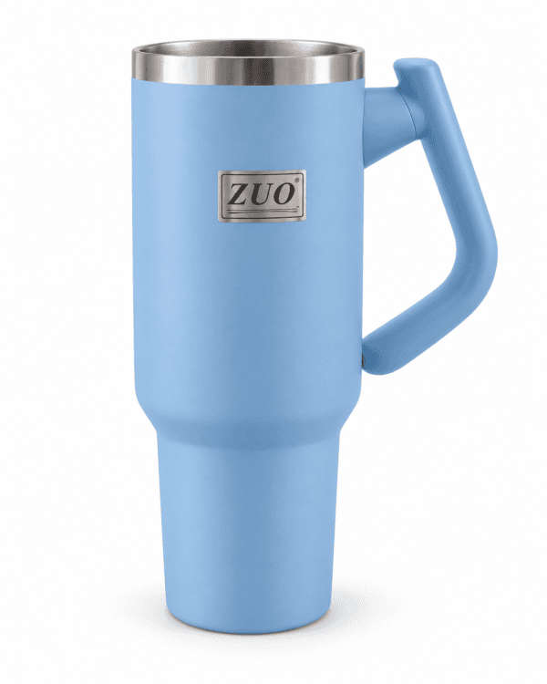 Vaso térmico azul pastel ZUO® Vaso Térmico ZUO con Asa – Diseño tipo tumbler